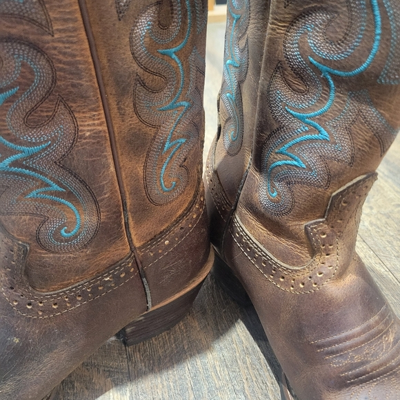 Justin Leather Western Cowboy Boots - Picture 9 of 16